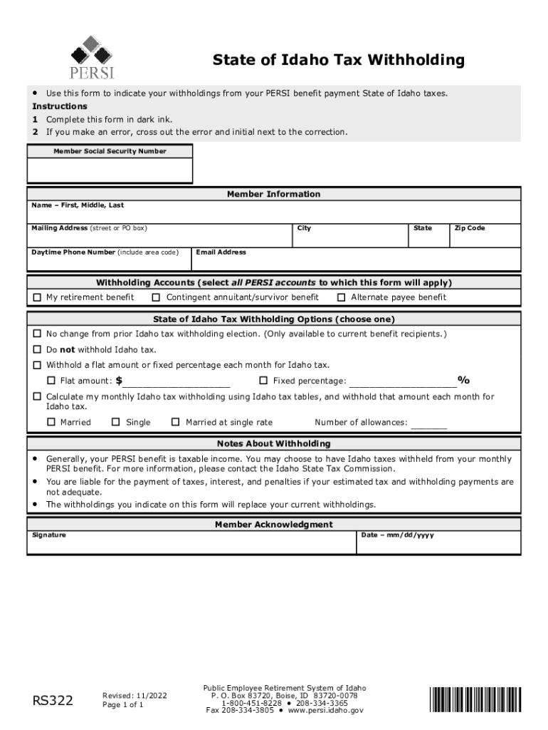  Forms Public Employee Retirement System of Idaho 2022-2024