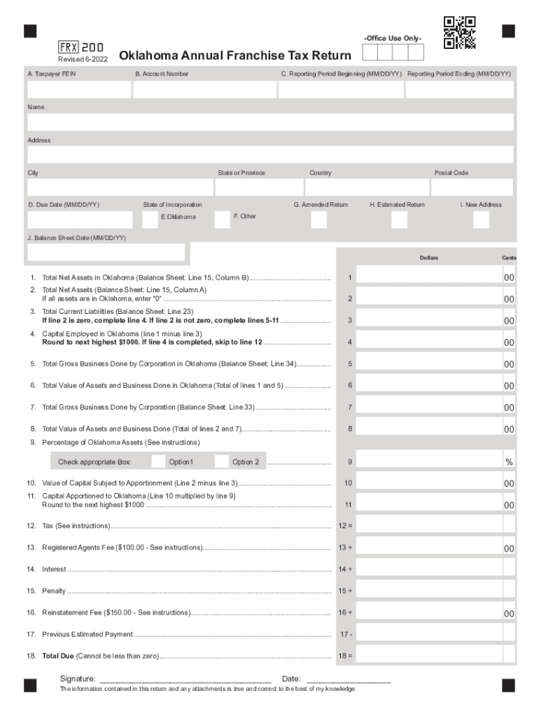  OK FRX 200 Fill Out Tax Template Online US Legal Forms 2022