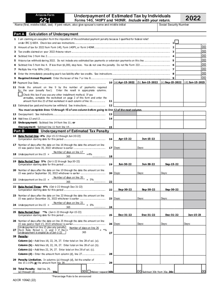  Azdor GovformsindividualForm 140 Resident Personal Income Tax Form Non Fillable 2022