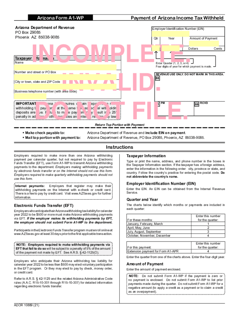 Arizona A1 20212024 Form Fill Out and Sign Printable PDF Template