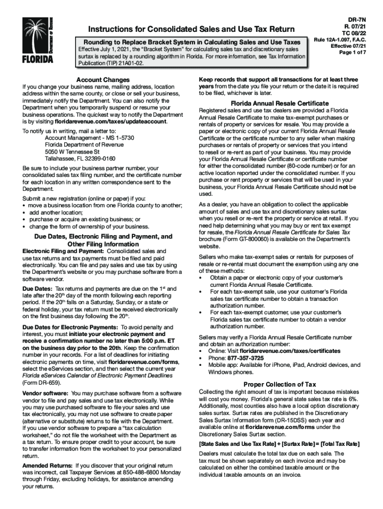  Form E 500, Sales and Use Tax Return General Instructions 2022