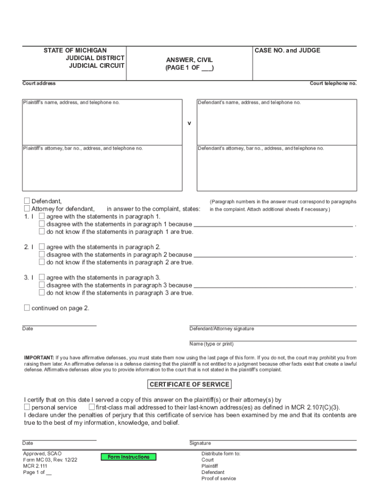  MC 03, Answer Civil 2022-2024