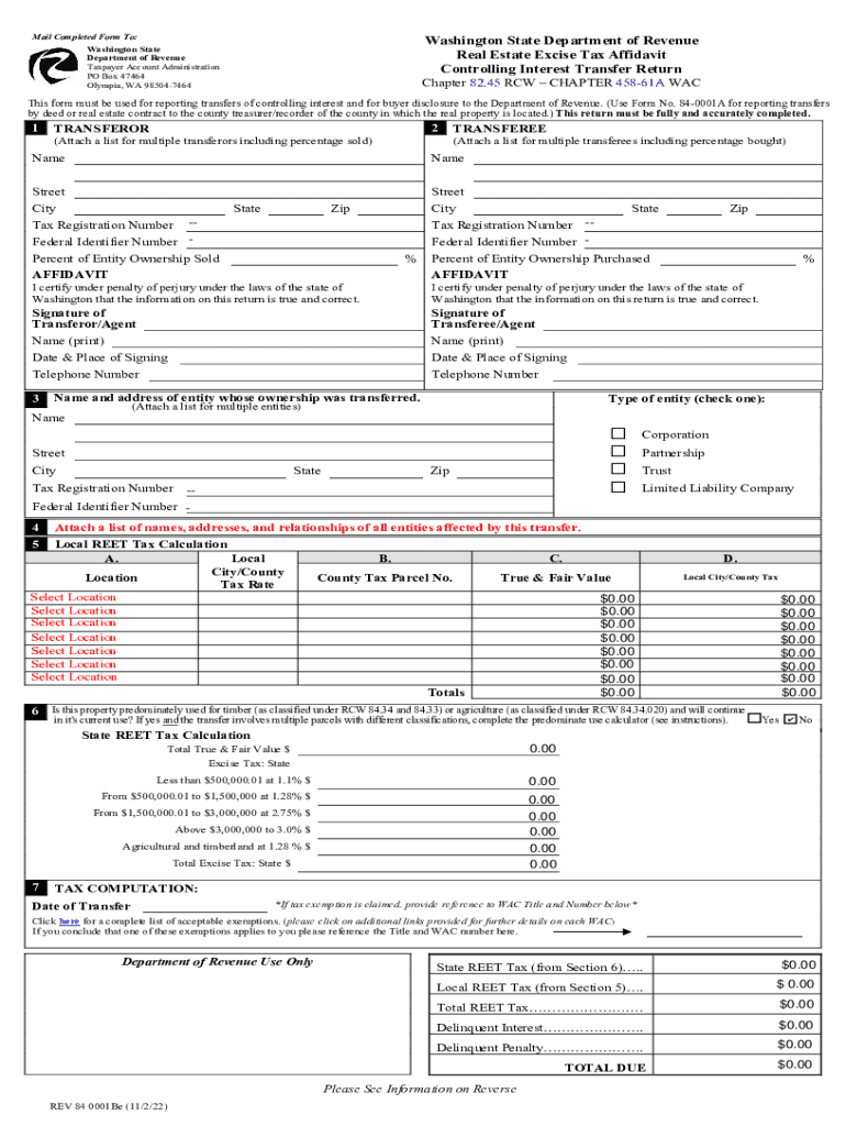  Real Estate Excise Tax Affidavit Return Form 84 0001B WaMy DOR Sign InMy DOR Sign InMy DOR Sign in 2022-2024
