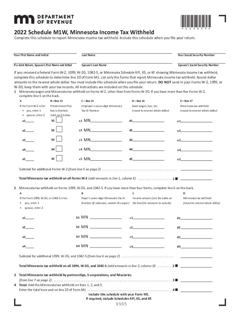  Withholding and Your Income Tax ReturnMinnesota Department of Revenue 2022-2024