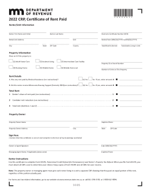 Mn Crp Form 2022 - Fill Out and Sign Printable PDF Template | signNow