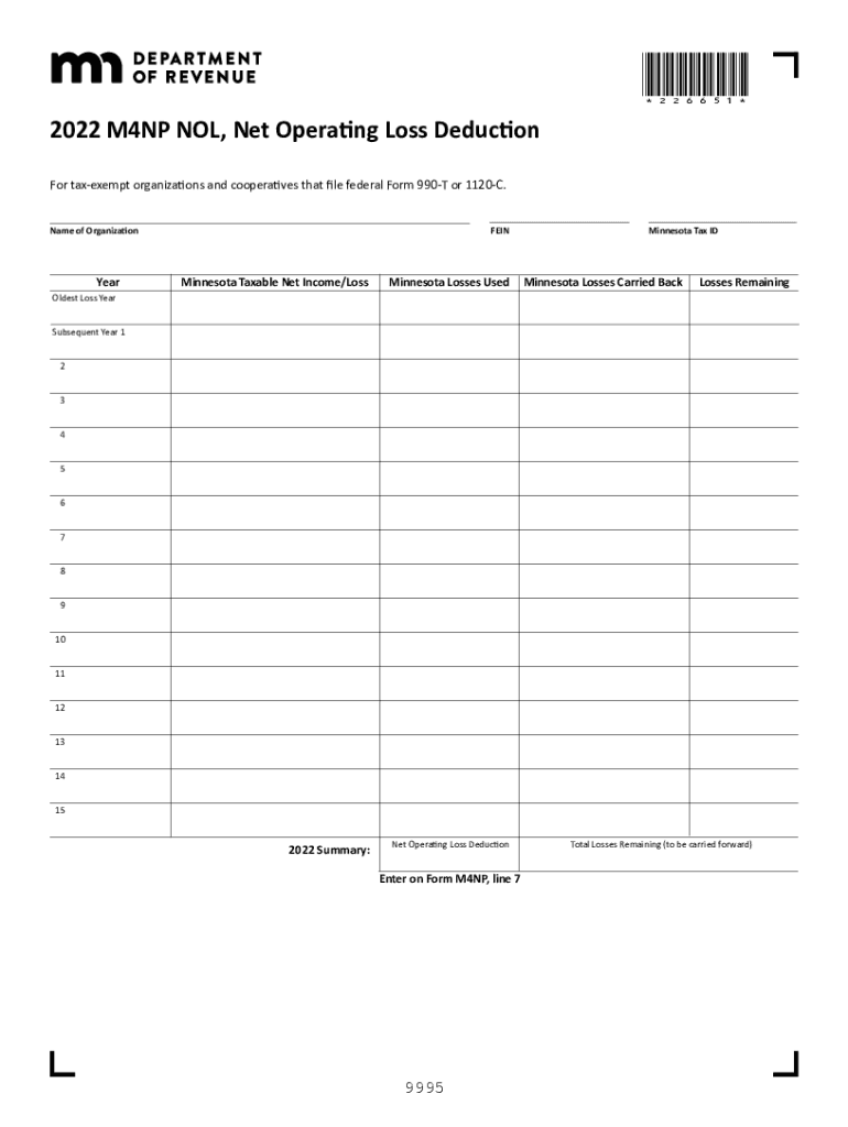  M4NPNOL, Net Operating Loss Deduction M4NPNOL, Net Operating Loss Deduction 2022-2024