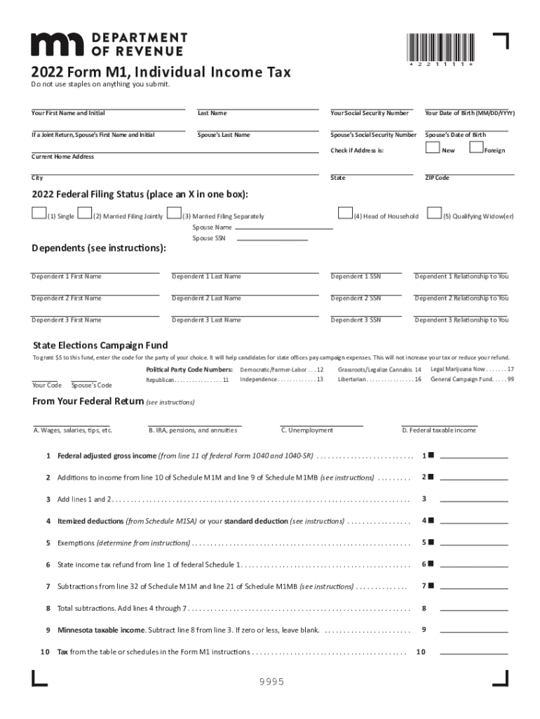 Minnesota Tax S 20222024 Form Fill Out and Sign Printable PDF