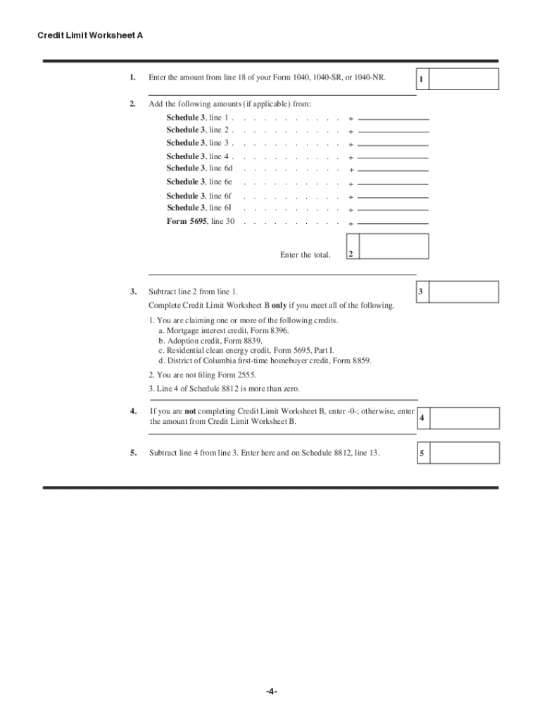  About Schedule 8812 Form 1040, Credits for Qualifying Children and 2022-2024