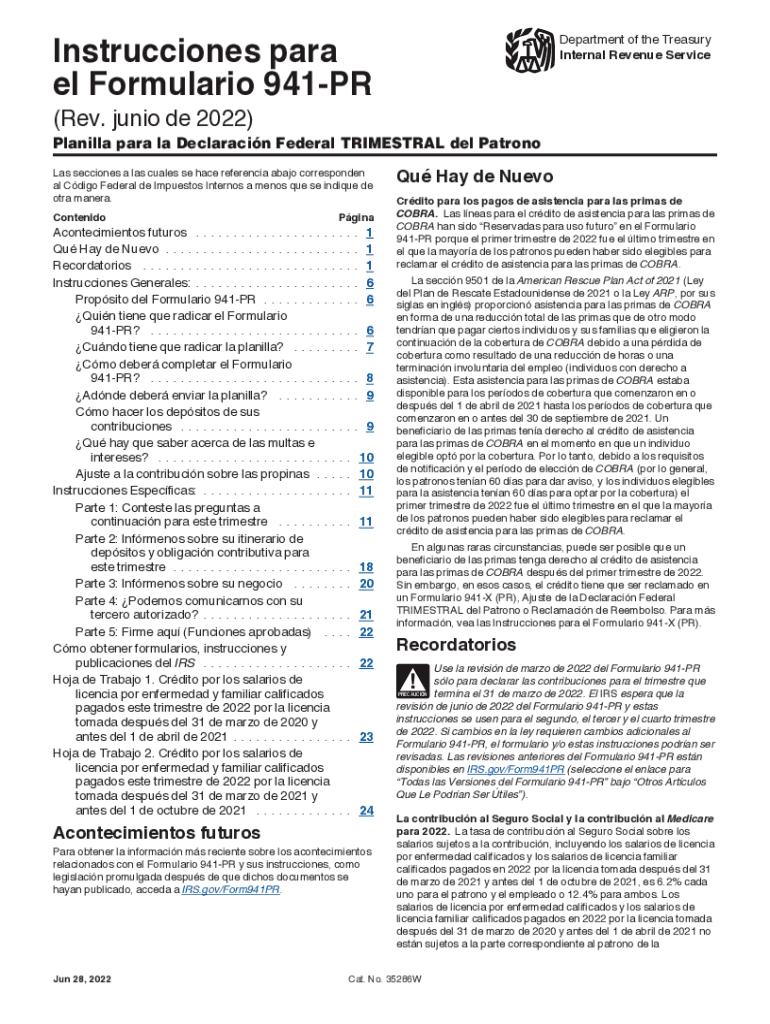  Instrucciones Para El Formulario 940 PR Internal Revenue Service 2022