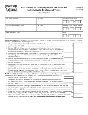 MT DoR EST I Form - Fill Out and Sign Printable PDF Template | signNow