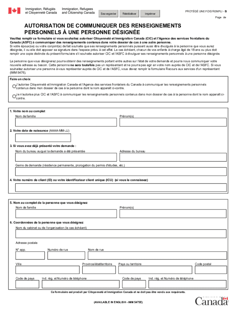  Canada IMM 5475 F Form 2021-2024