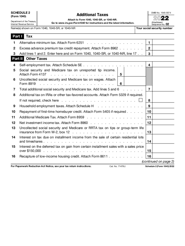  Schedule 2 PDF SCHEDULE 2 Department of the Treasury Internal Revenue 2022-2024