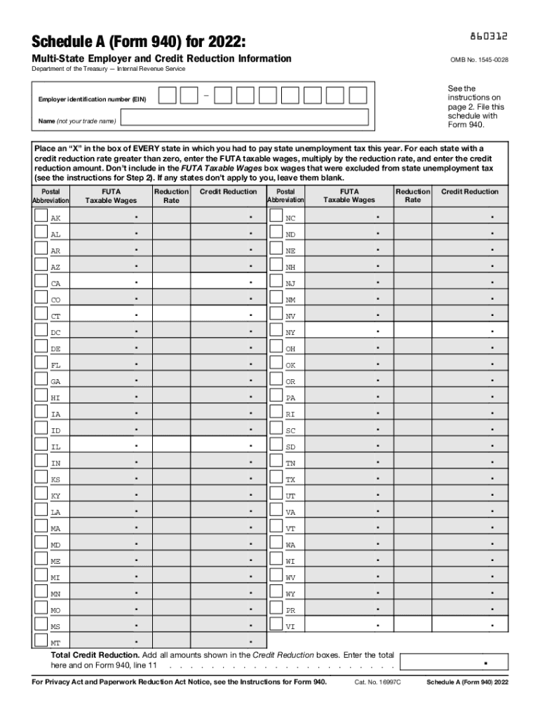  Instructions for Form 940 Internal Revenue Service IRS Tax Forms 2022