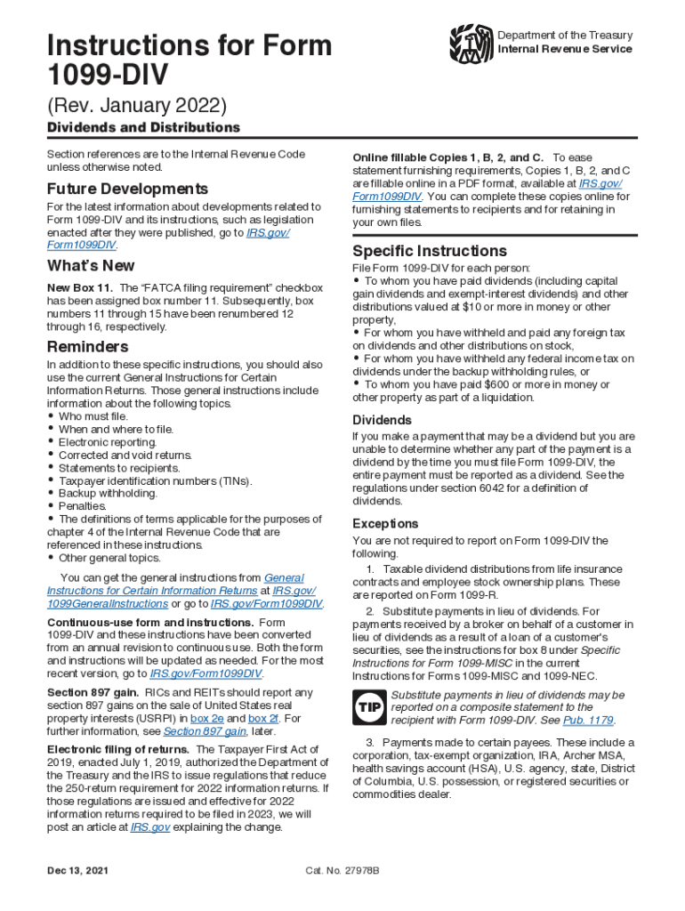  Instructions for Form 1099 MISC Internal Revenue Service Fill 2022-2024