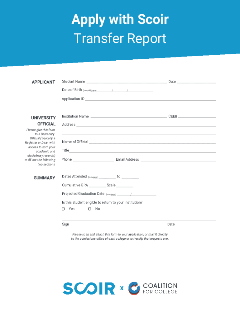 Coalition Transfer  Form