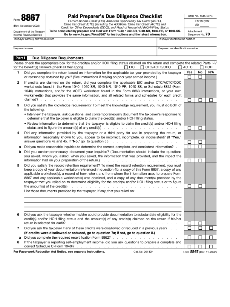  What is Form 8867Earned Income Tax Credit IRS Tax Forms 2022