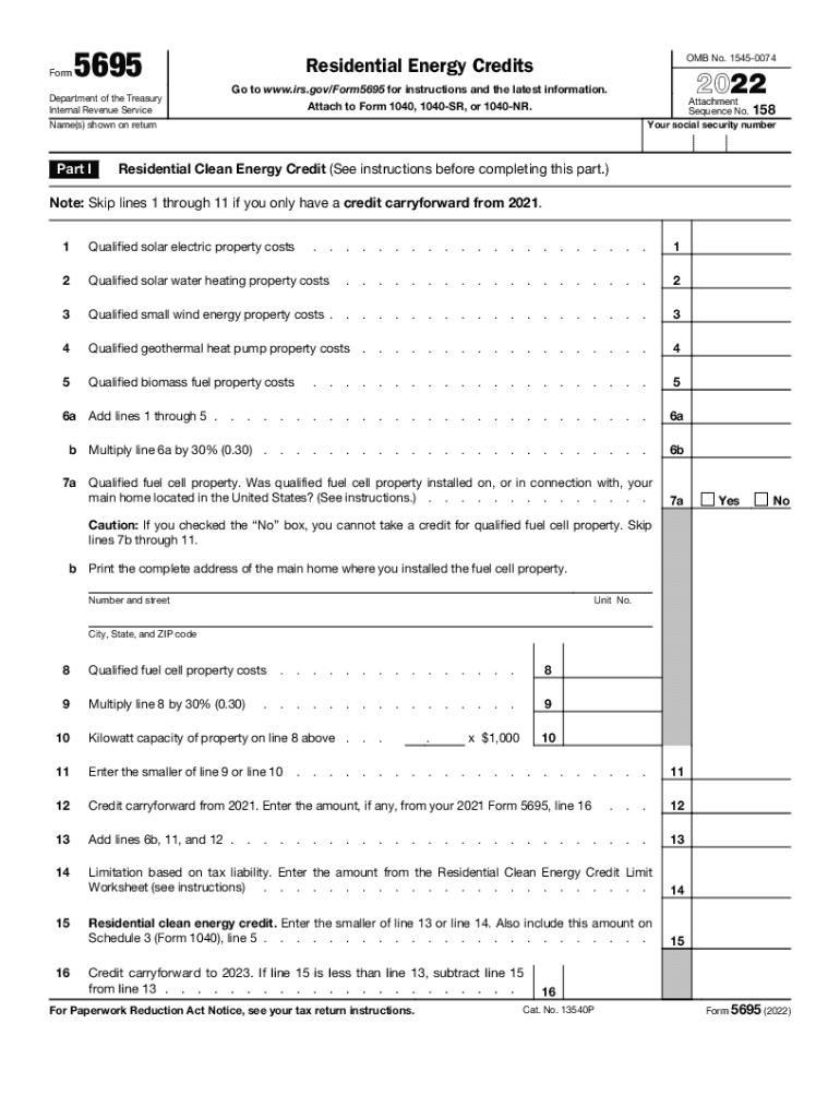  About Form 5695, Residential Energy Credits IRS Tax FormsAbout Form 5695, Residential Energy Credits IRS Tax FormsInstructions F 2022