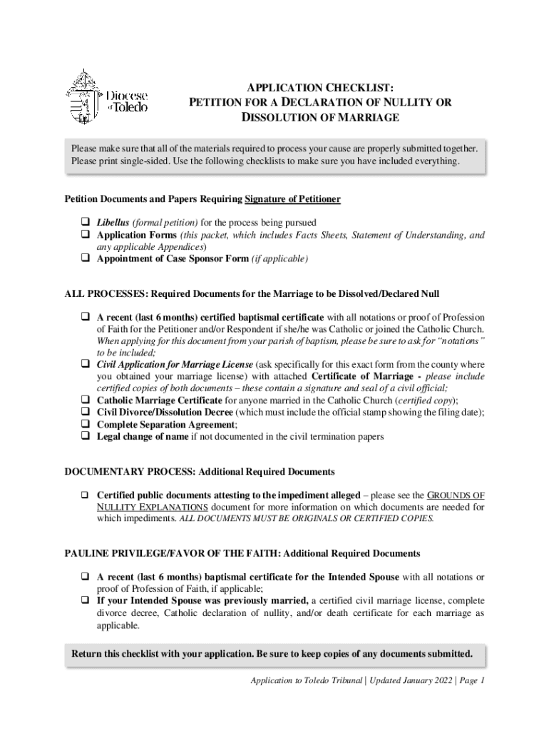 Sample Petition for Declaration of Nullity of Marriage  Form