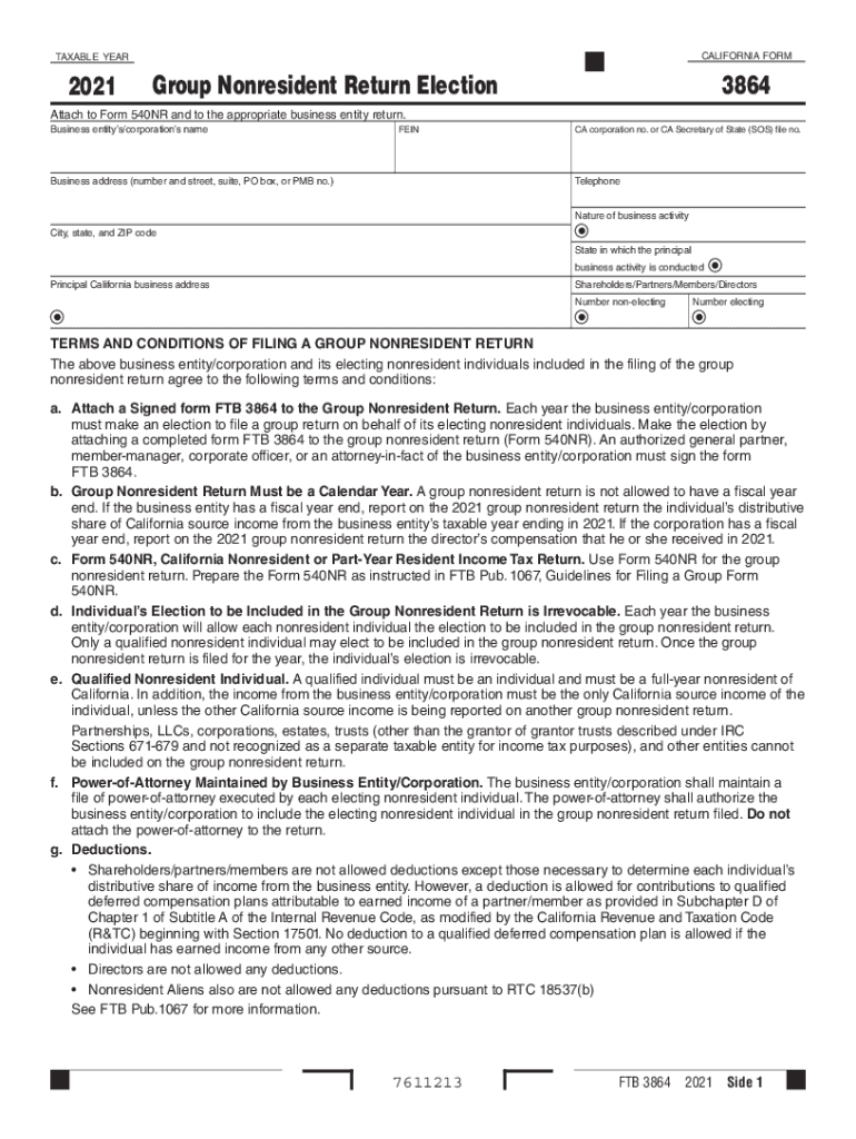  California Group Nonresident Tax ReturnFTB Ca Gov 2021-2024