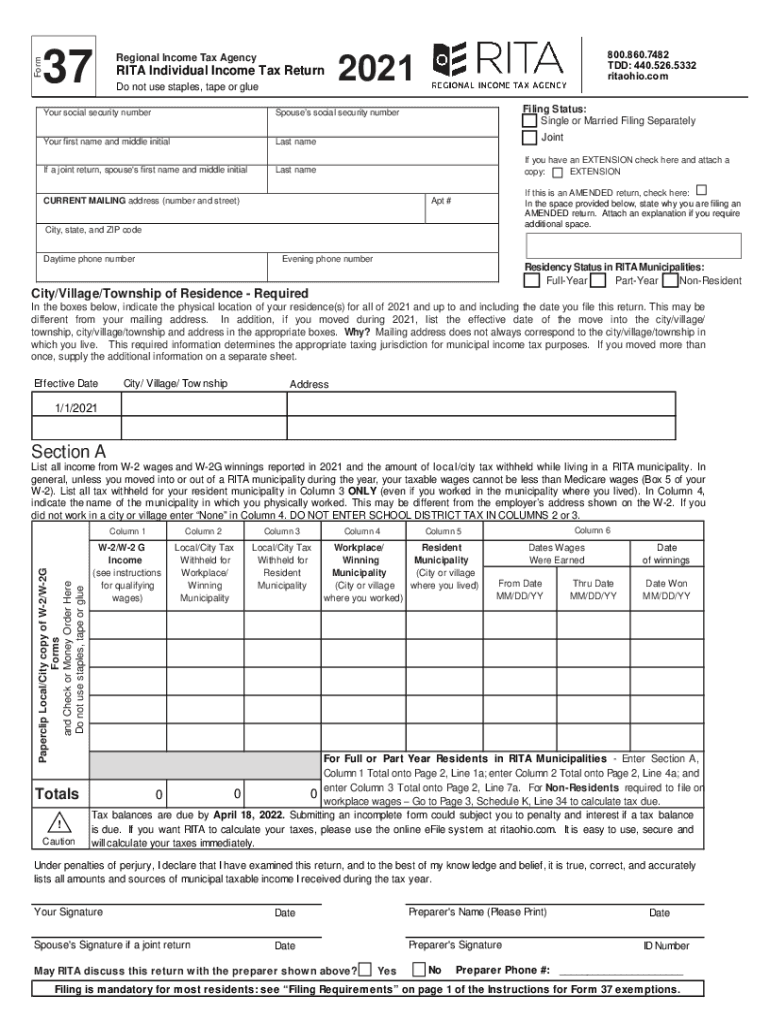  What is South Carolina Individual Income Tax?37 RITA Individual Income Tax Return RitaohioIndividual Income Tax Return IR3 Ird G 2021