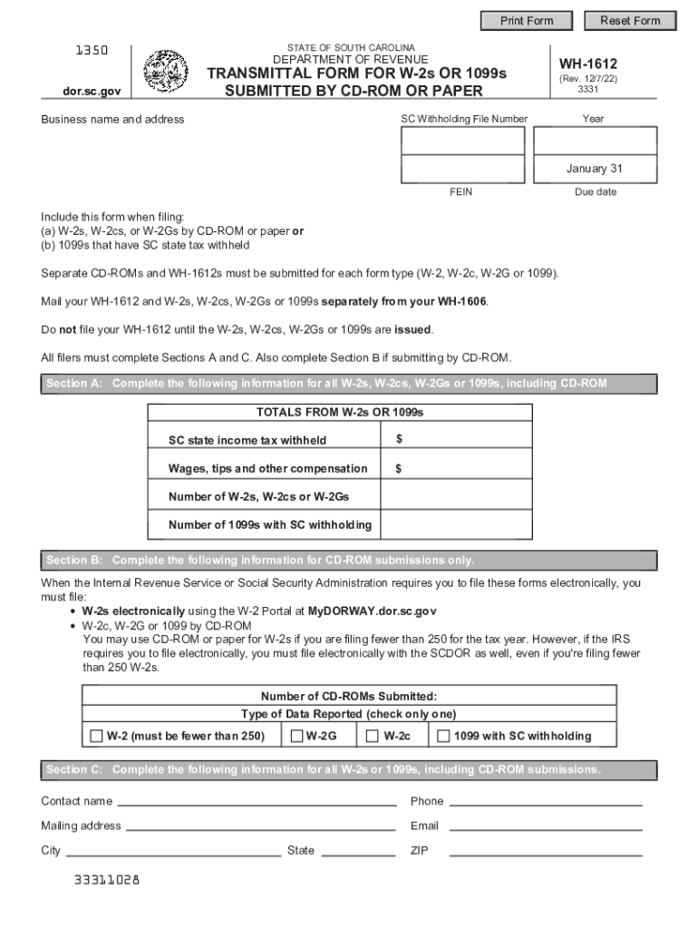  TRANSMITTAL FORM for W 2s or 1099s SUBMITTED by 2022-2024
