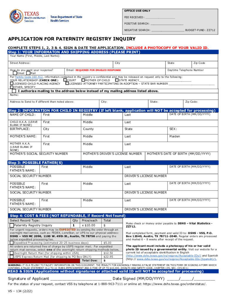 OFFICE USE ONLY FEE RECEIVED Department of Sta  Form