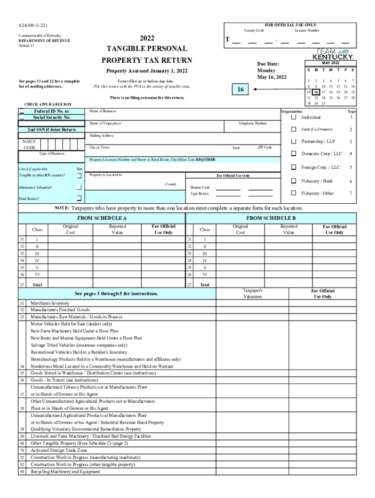  Form KY DoR 62A500 P Fill Online, Printable, Fillable, Blank 2022