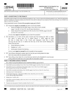 2210 K Tax Form - Fill Out and Sign Printable PDF Template | signNow