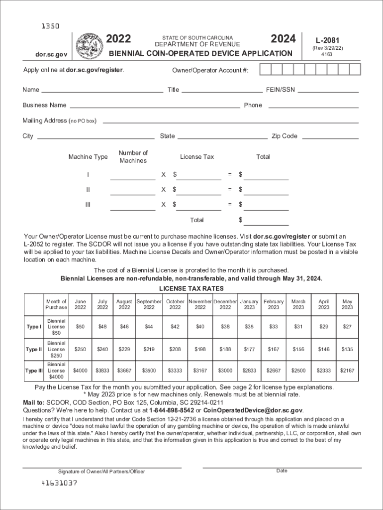  Dor Sc Gov Forms Site Forms2022 2024 STATE of SOUTH CAROLINA DEPARTMENT of REVENUE 2022-2024