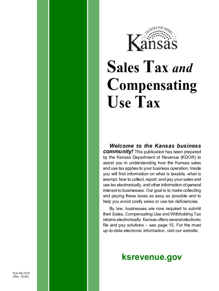  Ksrevenue Govpub1525Kansas Department of Revenue Pub KS 1525 Sales &amp;amp; Use Tax 2022-2024