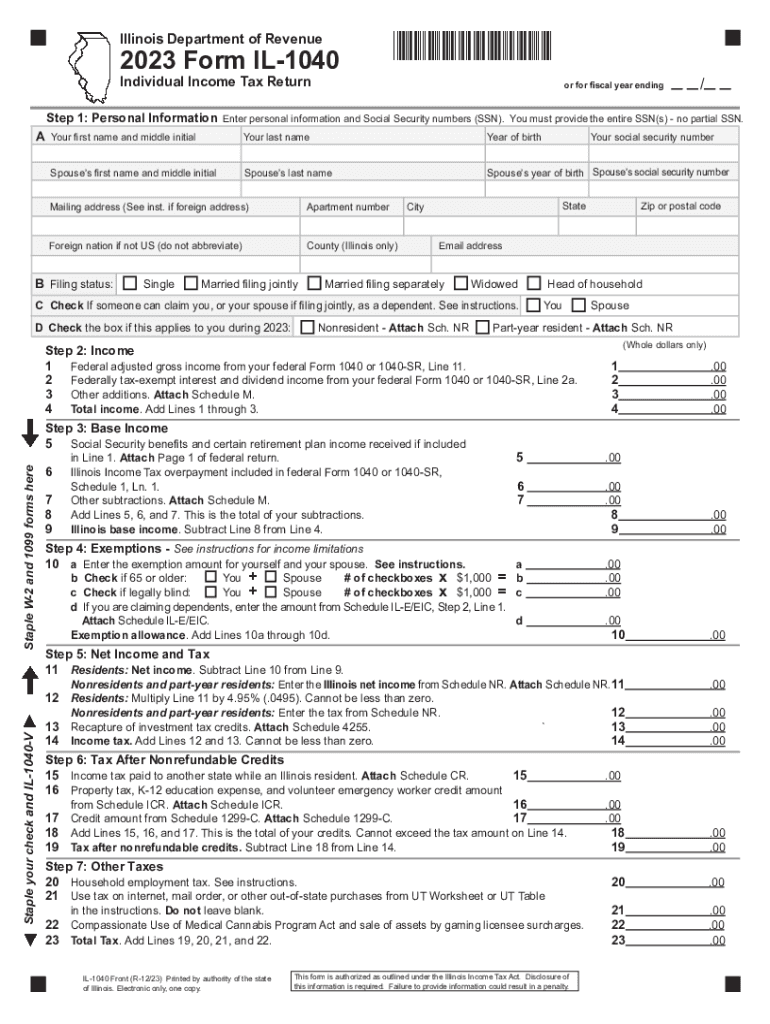  Illinois Tax Form Rut 50 2023-2024