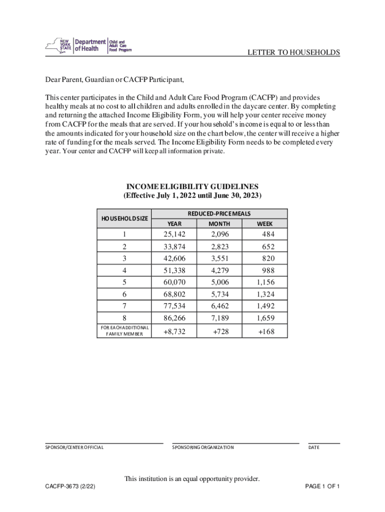  Letter to ParentGuardianFood and Nutrition Service USDA 2022-2024