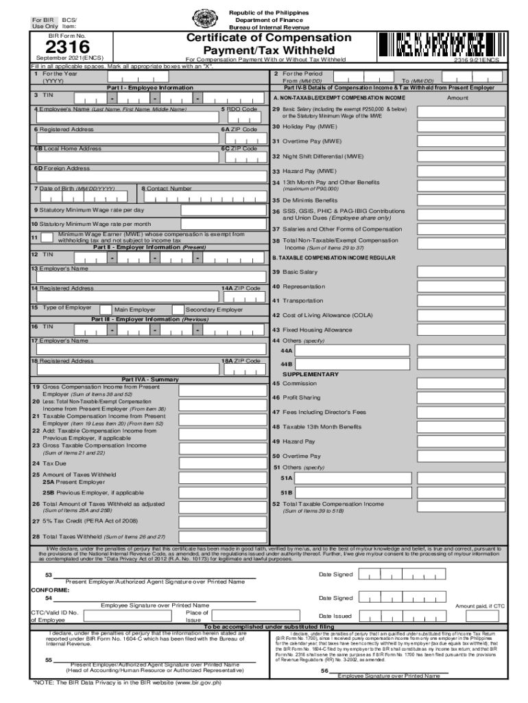  BUREAU of INTERNAL REVENUE Department of Finance 2021-2024