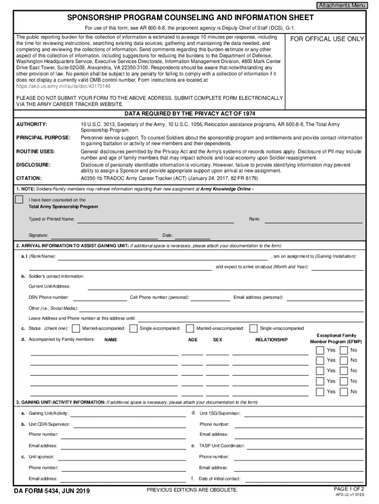 Attachments MenuSPONSORSHIP PROGRAM COUNSELING and  Form