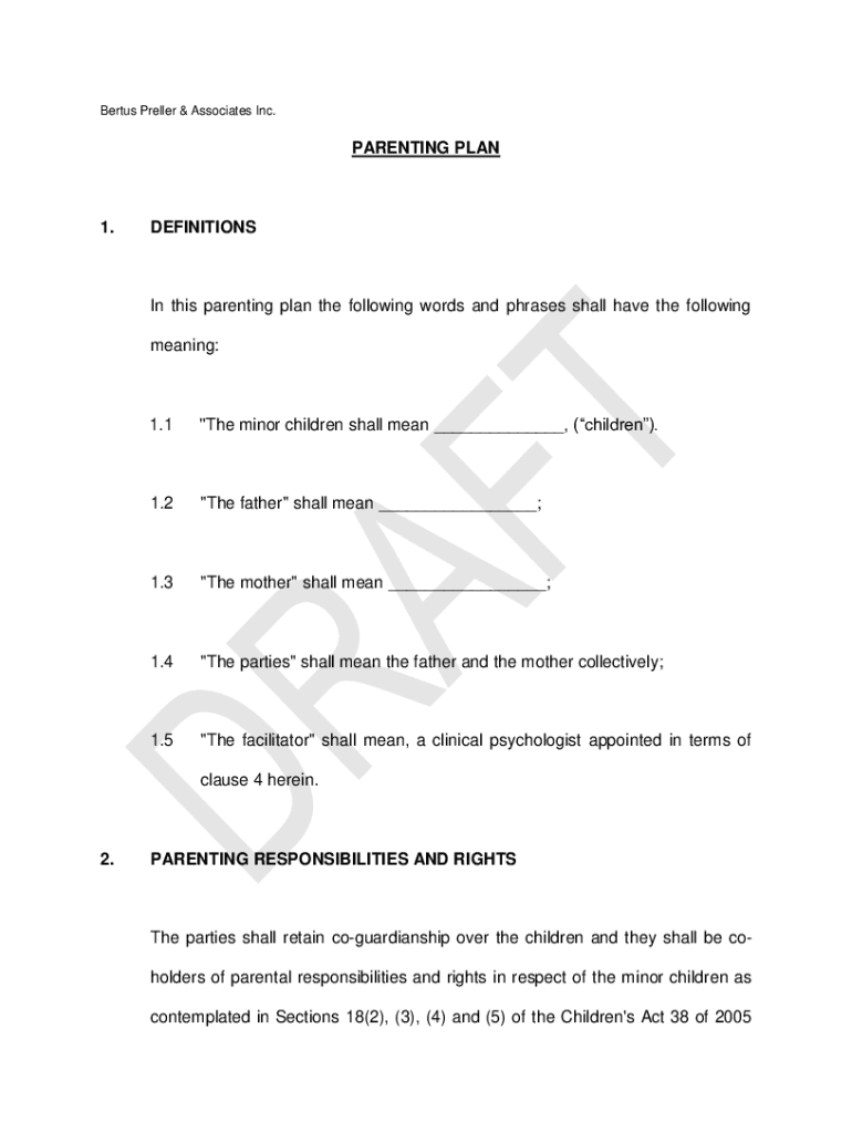 Parentsinc Orgwhat is a Parenting PlanWhat is a Parenting Plan?Parents Inc  Form