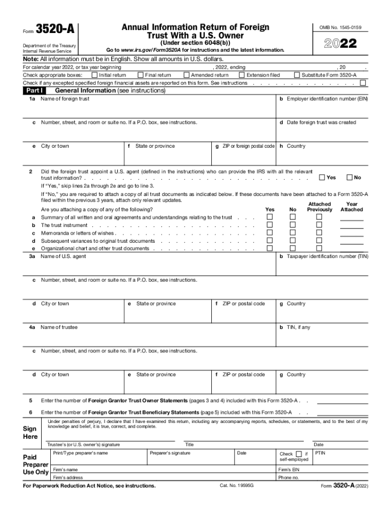  IRS Form 3520 a Annual Information Return of ForeignIRS Form 3520 a Annual Information Return of ForeignAbout Form 3520 A, Annua 2022-2024