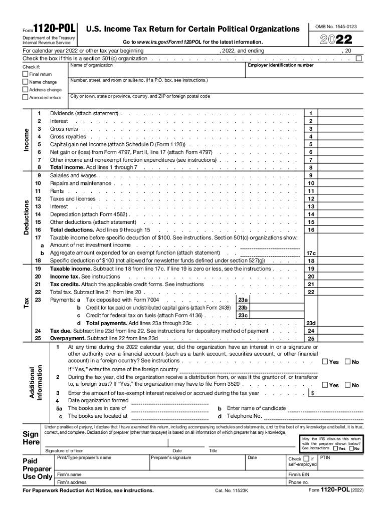  About Form 1120 POL, U S Income Tax Return for CertainFederal Form 1120 POL U S Income Tax Return for CertainForm1120 POL U S in 2022-2023