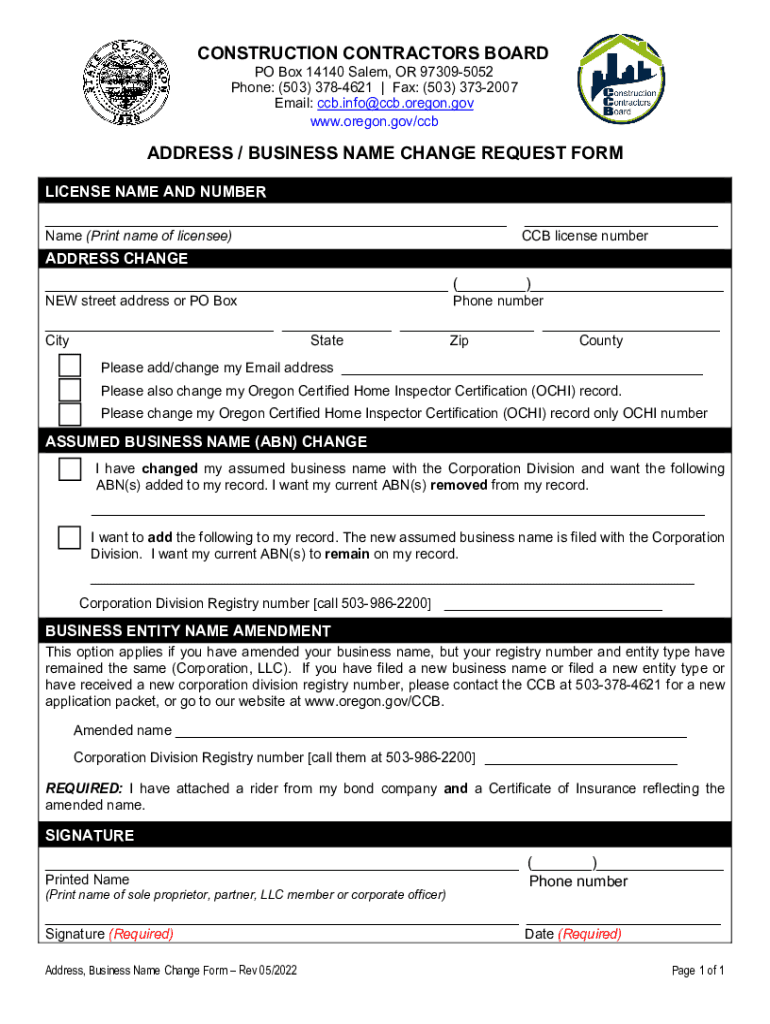 REQUEST to CHANGE LICENSE RECORD  Form