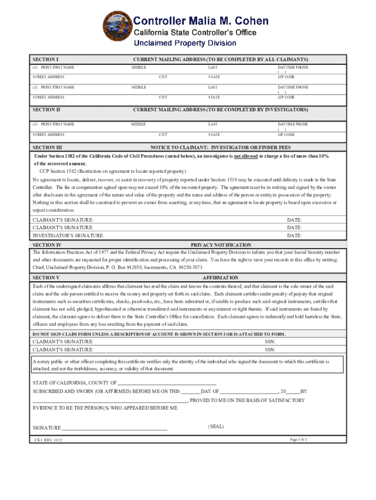 Abandoned Property Claim Form