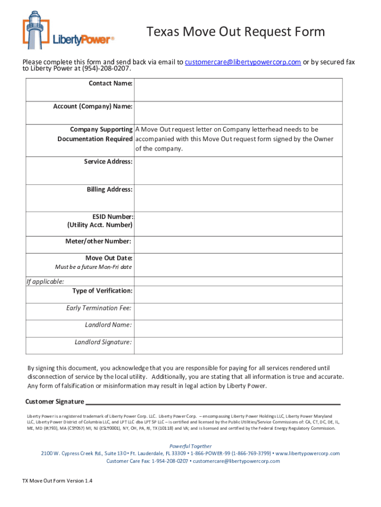 CUSTOMER MOVE OUT REQUEST FORM 2 3 Xlsx