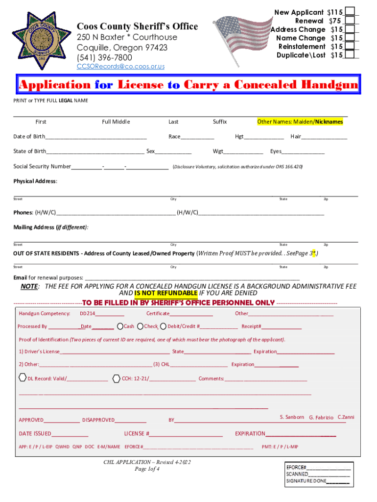 Passport Renewal with Name ChangeCall Sign Renewals or Changes American Radio Relay LeagueConcealed Handgun LicensesDouglas Coun  Form