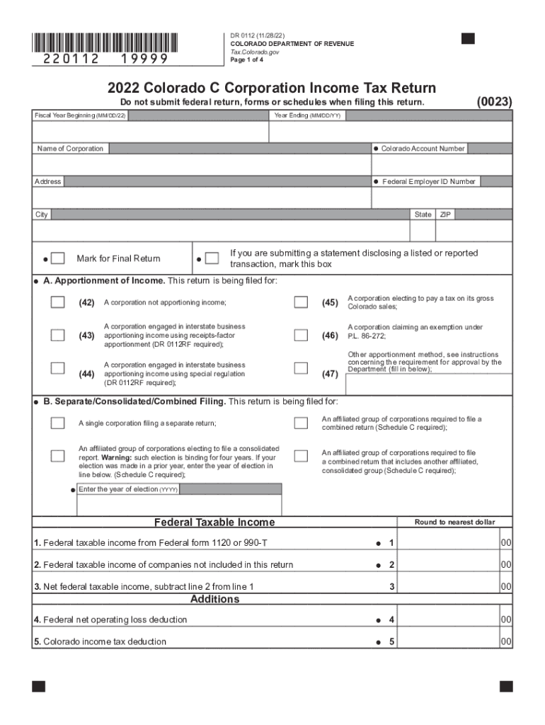  Income Tax FormsC CorporationsDepartment of Revenue Taxation 2022-2024