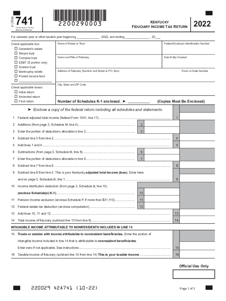  About Form 1041, U S Income Tax Return for Estates and TrustsIncome Taxes TAXANSWERS KentuckyIncome Taxes TAXANSWERS KentuckySC1 2022