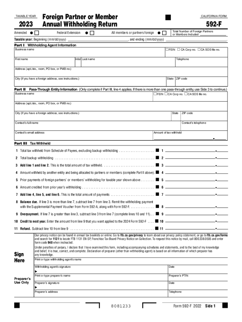  FTB 1123 Forms of Ownership California Franchise Tax 2023-2024