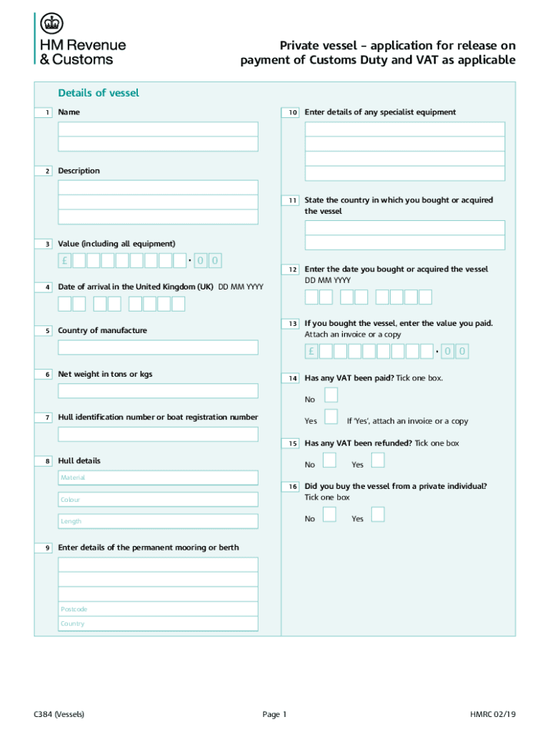  C384 Form 2019-2024