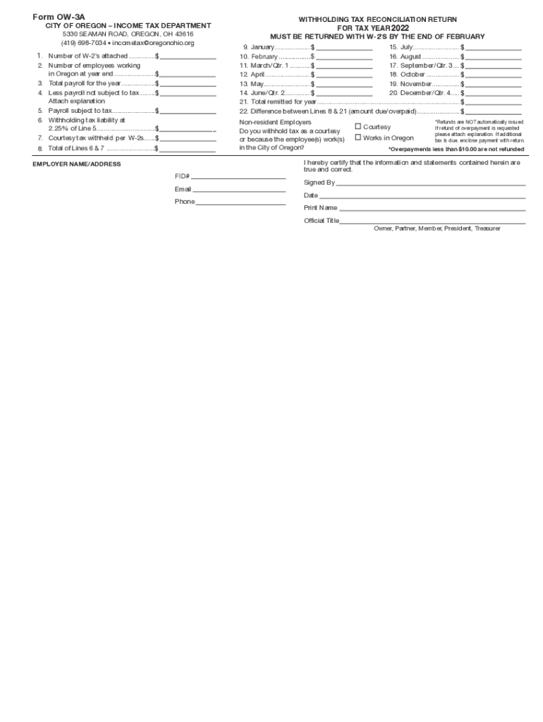 View InstructionsForm OW3ACITY of OREGON INCOME TA