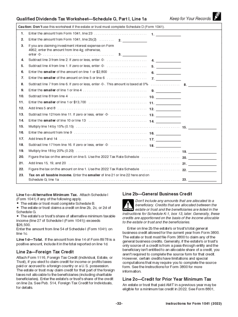  About Form 1041, U S Income Tax Return for Estates and Trusts 2022-2024