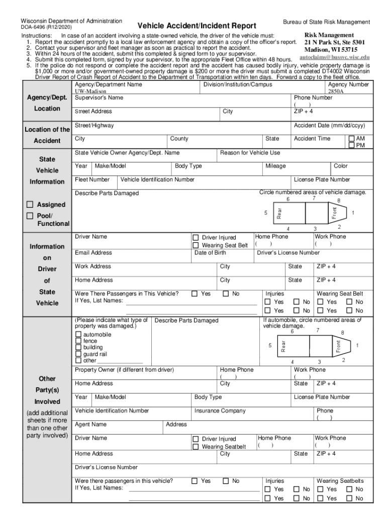  Vehicle Accident Reporting ProceduresRisk Management 2020-2024