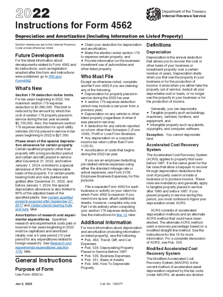  About Form 4562, Depreciation and Amortization IRS 2022-2024