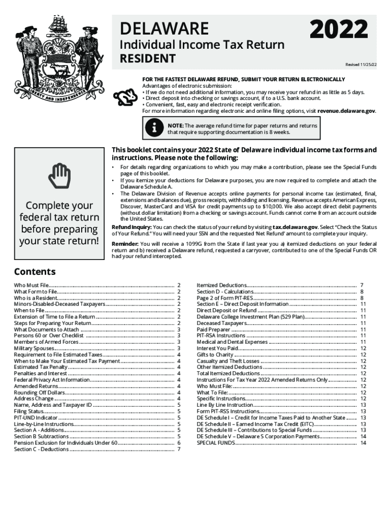  Delaware State Tax Filing Tax USA 2022-2024